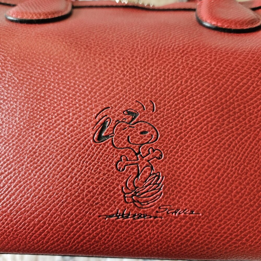 Coach x Peanuts Snoopy Mini Bennett Satchel Red F37272 NWOT Leather Bag - Picture 3 of 16